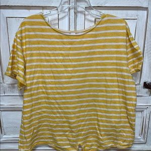 Old Navy yellow and white striped top
